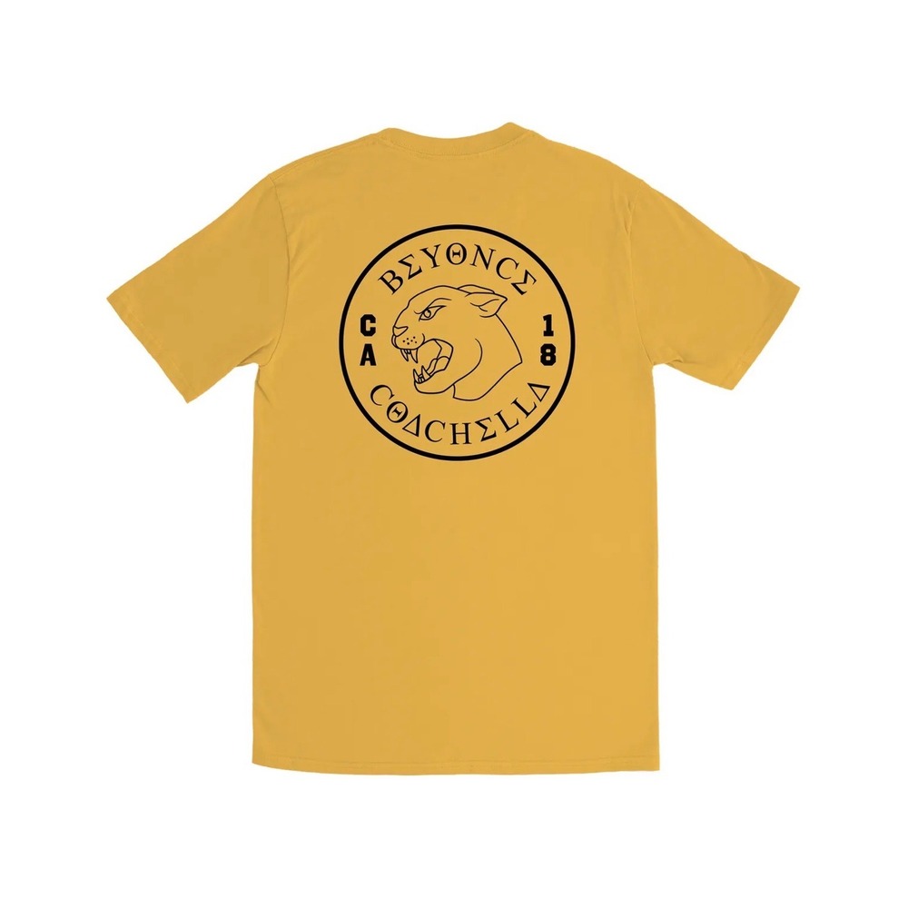 Beyonce Coachella 2018 BAK Panther Graphic T-Shirt Yellow Size XL Beychella